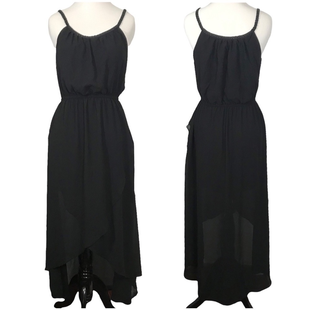 Forever 21 Black Sleeveless High Low Maxi Dress Size Small S
